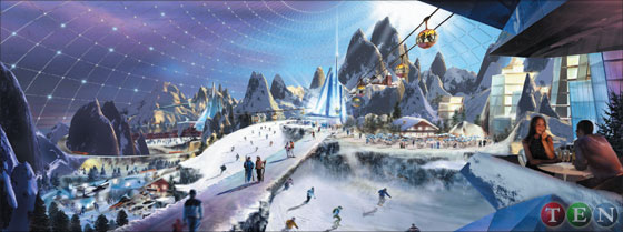 In Dubai there is an indoor ski resort refrigerated to -4° C, with real penguins